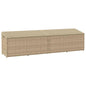 Caixa de arrumação para jardim 220x50x58 cm vime PE Bege