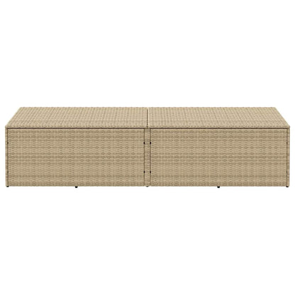 Caixa de arrumação para jardim 220x50x58 cm vime PE Bege