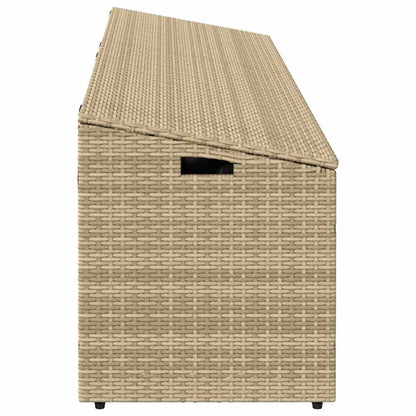 Caixa de arrumação para jardim 220x50x58 cm vime PE Bege