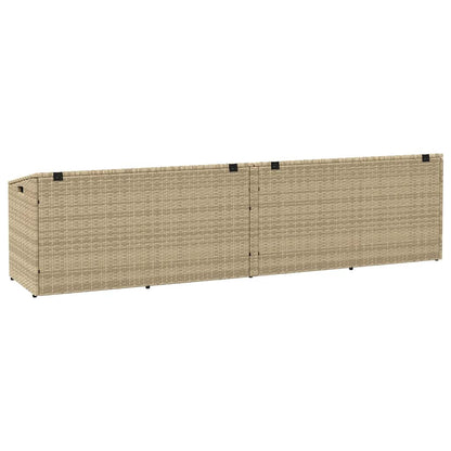 Caixa de arrumação para jardim 220x50x58 cm vime PE Bege