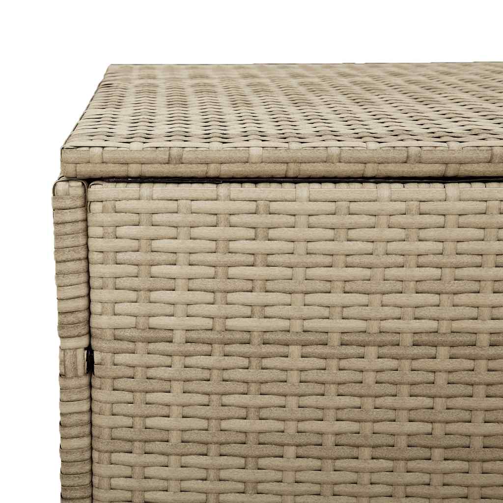 Caixa de arrumação para jardim 220x50x58 cm vime PE Bege