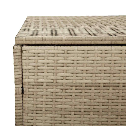 Caixa de arrumação para jardim 220x50x58 cm vime PE Bege