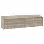 Caixa de arrumação p/ jardim 220x50x58 cm vime PE cinza-claro