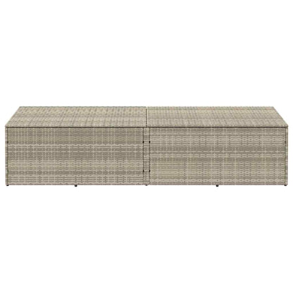 Caixa de arrumação p/ jardim 220x50x58 cm vime PE cinza-claro