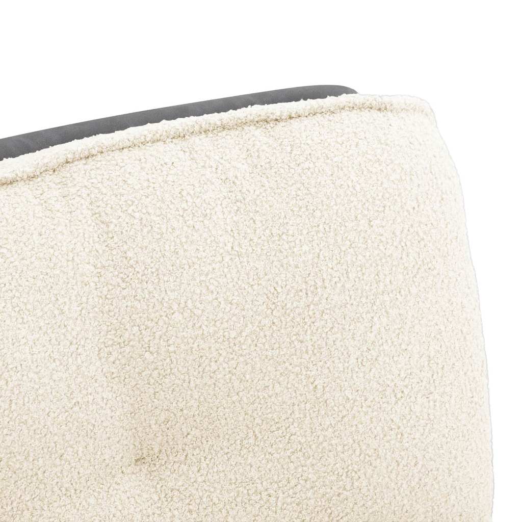 Cadeira de escritório giratória creme de lã encaracolado tecido