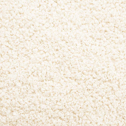 Cadeira de escritório giratória creme de lã encaracolado tecido