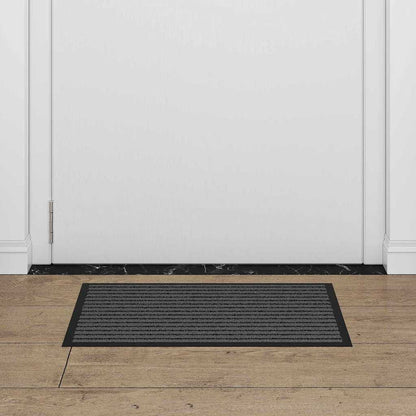 Tapete de Entrada Preto e Cinza 40 x 60 cm Polipropileno e PVC