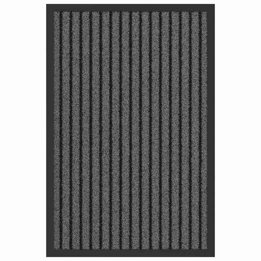 Tapete de Entrada Preto e Cinza 40 x 60 cm Polipropileno e PVC