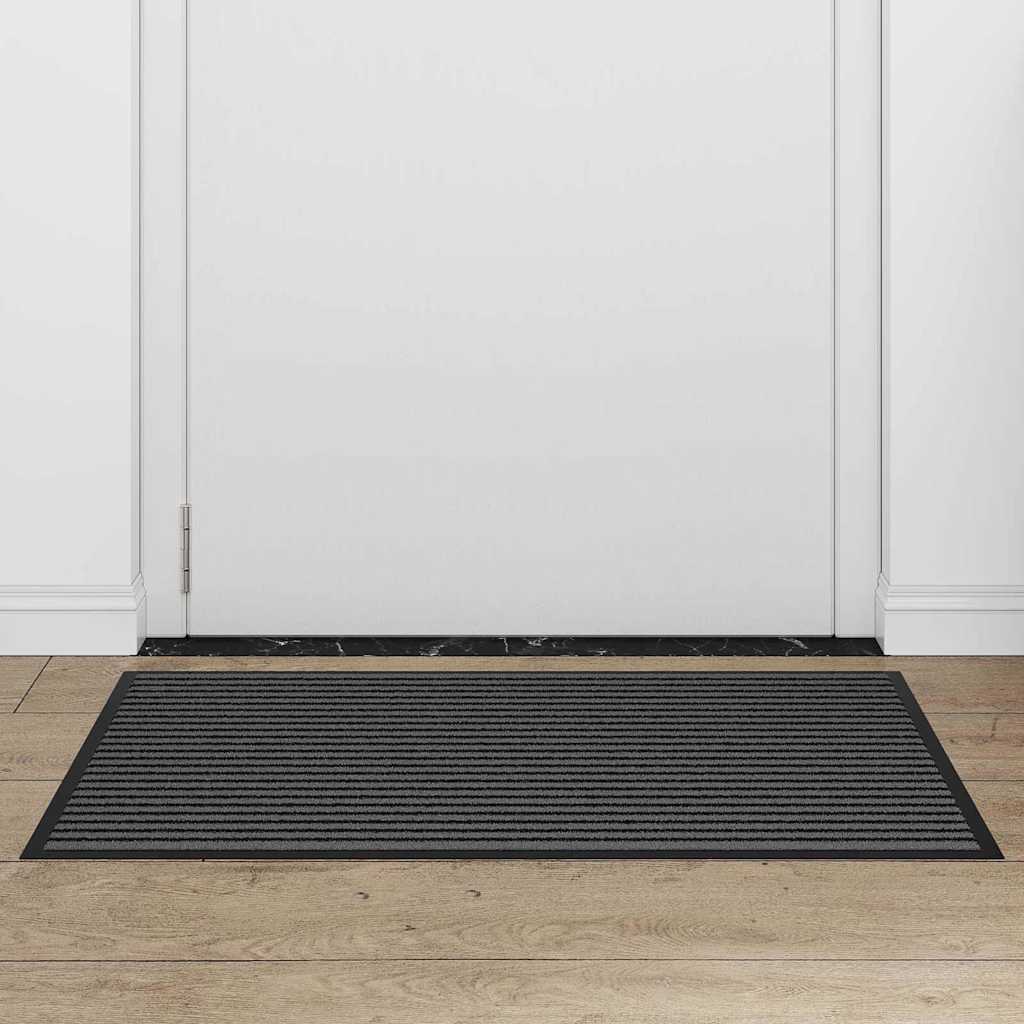 Tapete de Entrada Preto e Cinza 60 x 90 cm Polipropileno e PVC