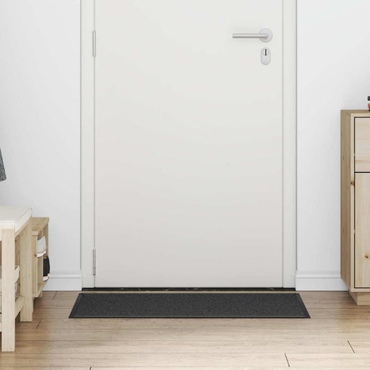 Tapete de Entrada Preto e Cinza 60 x 90 cm Polipropileno e PVC