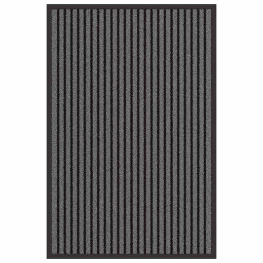 Tapete de Entrada Preto e Cinza 60 x 90 cm Polipropileno e PVC