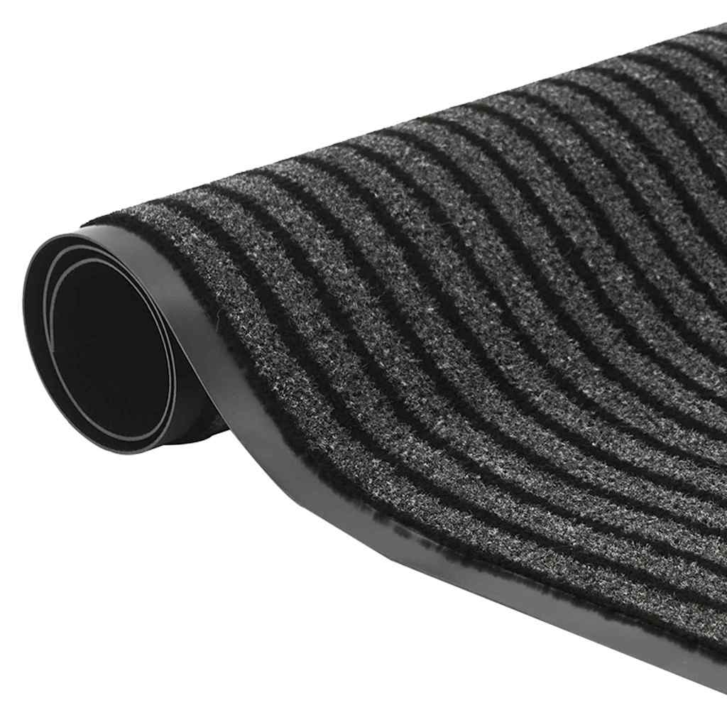 Tapete de Entrada Preto e Cinza 60 x 150 cm Polipropileno e PVC
