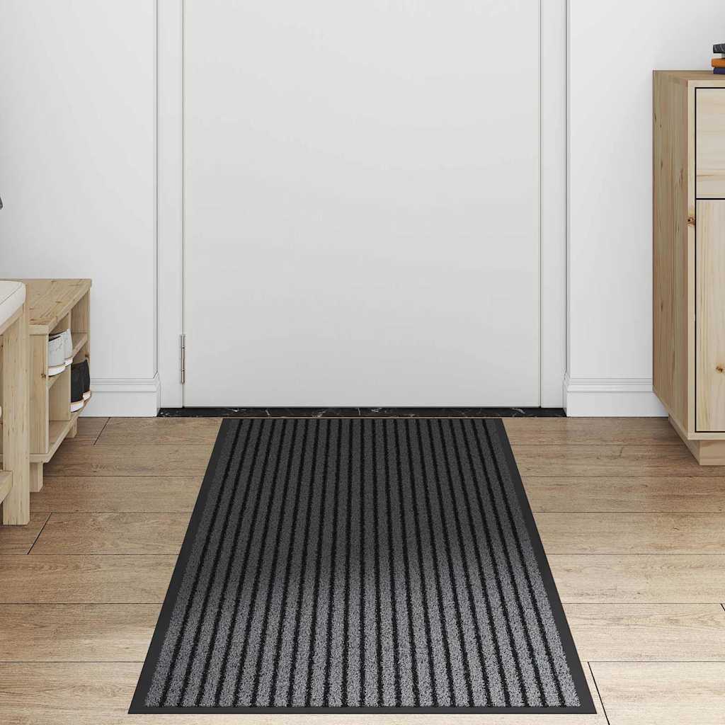Tapete de Entrada Preto e Cinza 60 x 150 cm Polipropileno e PVC