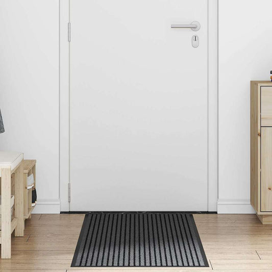 Tapete de Entrada Preto e Cinza 60 x 150 cm Polipropileno e PVC