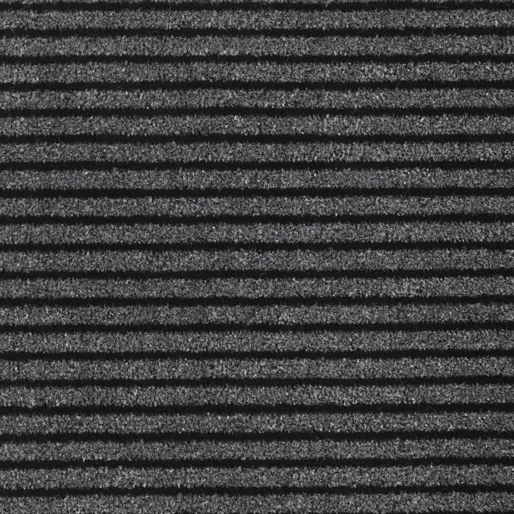 Tapete de Entrada Preto e Cinza 60 x 150 cm Polipropileno e PVC