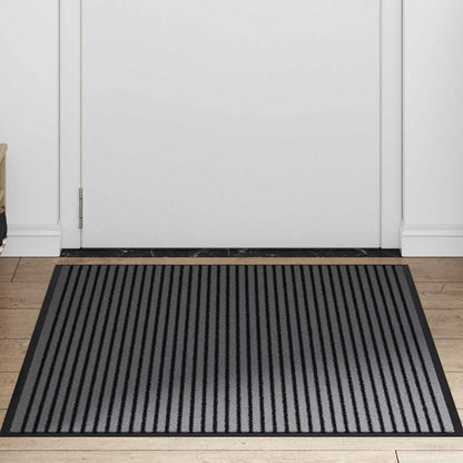 Tapete de Entrada Preto e Cinza 80 x 120 cm Polipropileno e PVC