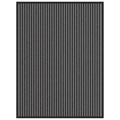 Capacho às riscas preto e cinzento 90x120 cm
