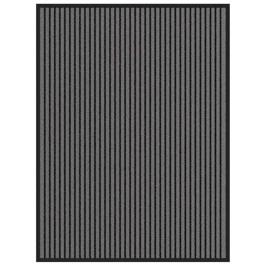 Capacho às riscas preto e cinzento 90x120 cm