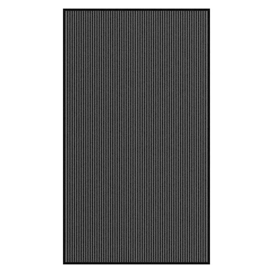 Capacho às riscas preto e cinzento 115x200 cm