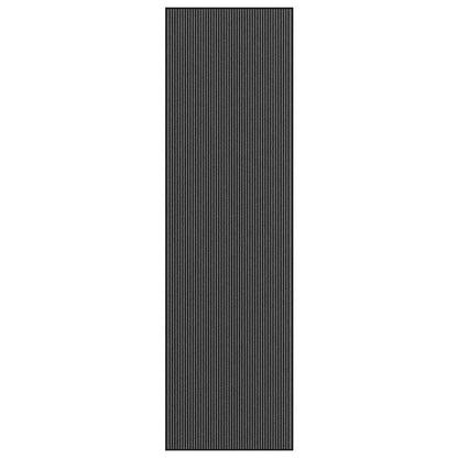 Capacho às riscas preto e cinzento 115x400 cm