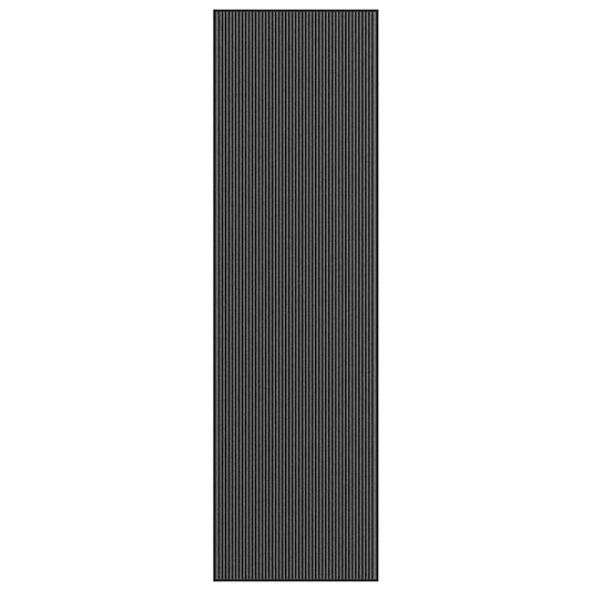 Capacho às riscas preto e cinzento 115x400 cm