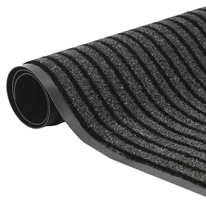 Capacho às riscas preto e cinzento 115x500 cm