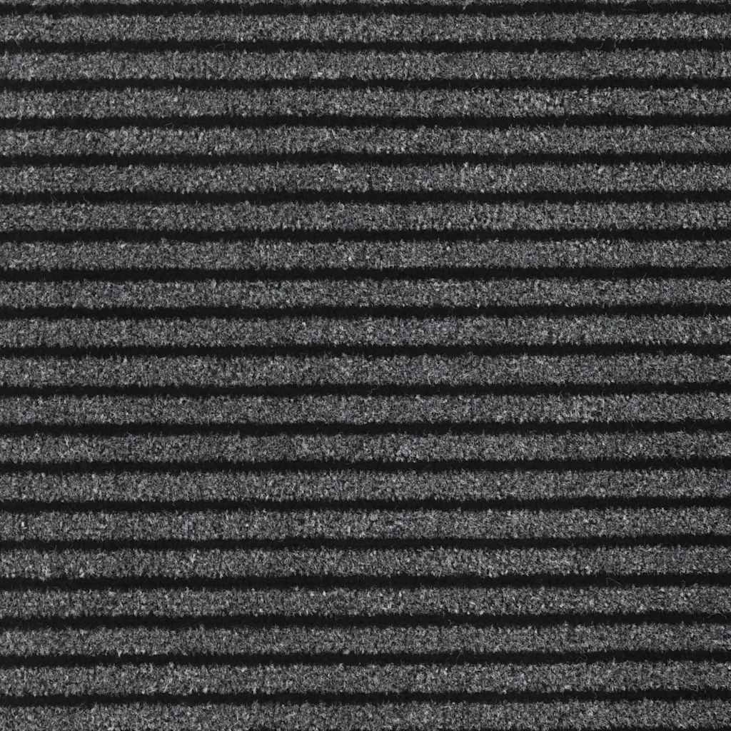 Capacho às riscas preto e cinzento 115x500 cm