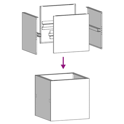 Planter 40x40x40 cm aço galvanizado