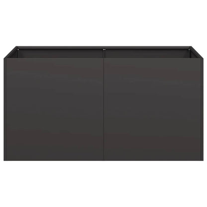 Vaso floreira 80x40x40 cm aço laminado a frio preto