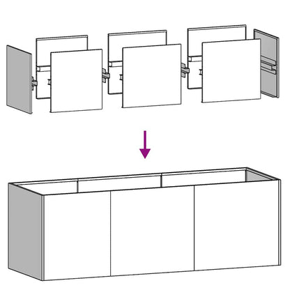 Planter 120x40x40 cm aço galvanizado