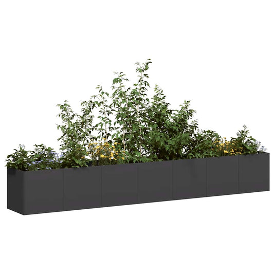 Vaso floreira 280x40x40 cm aço laminado a frio preto