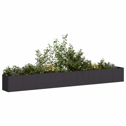 Vaso floreira 360x40x40 cm aço laminado a frio preto