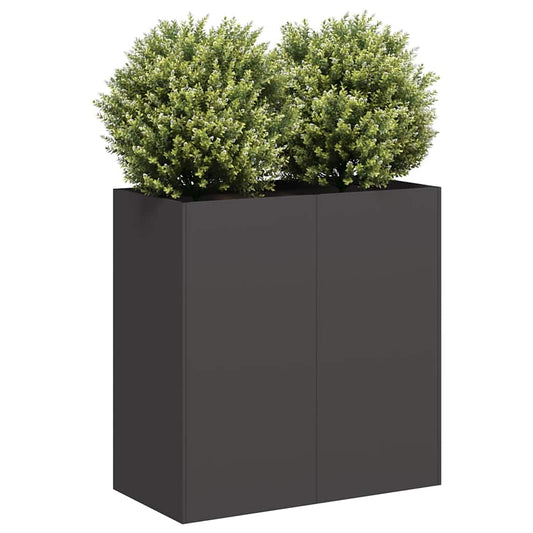 Vaso floreira 80x40x80 cm aço laminado a frio preto