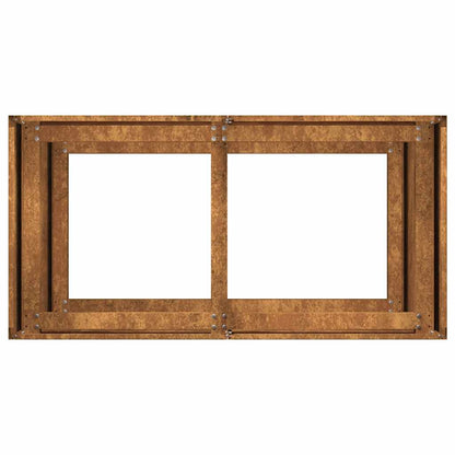Floreira enferrujada 80x40x80 cm aço resistente
