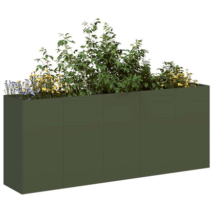 Vaso floreira 200x40x80 cm aço laminado a frio verde