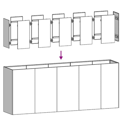Planter 200x40x80 cm aço galvanizado