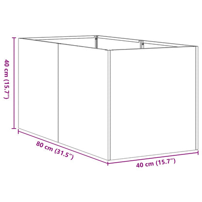Floreira enferrujada 40x80x40 cm aço resistente