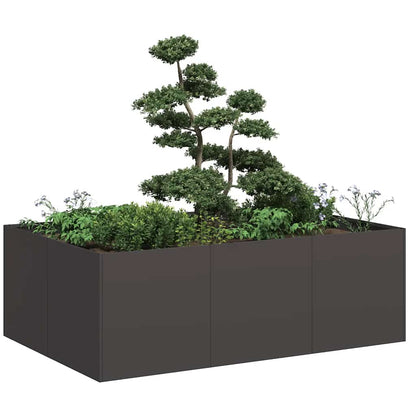 Vaso floreira 120x80x40 cm aço preto