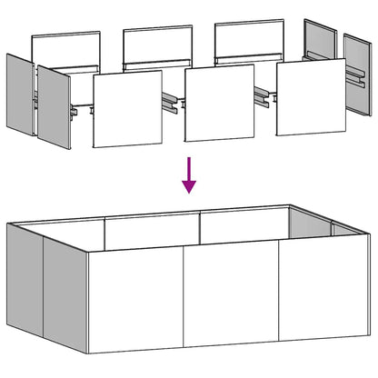 Vaso/floreira 120x80x40 cm aço antracite
