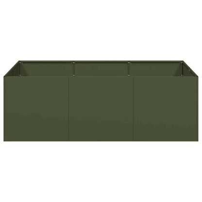 Vaso/floreira 120x80x40 cm aço verde azeitona