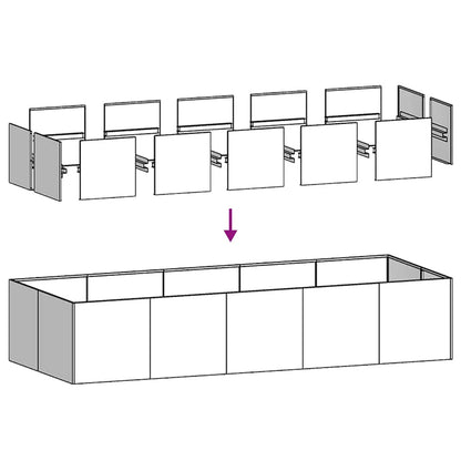 Vaso/floreira 200x80x40 cm aço antracite