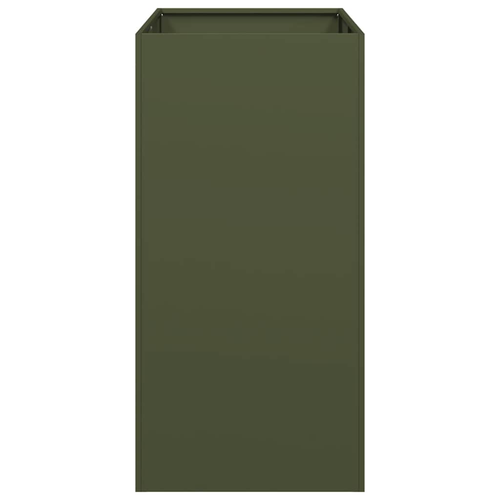 Vaso floreira 40x80x80 cm aço verde azeitona