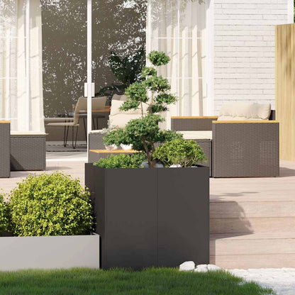 Vaso floreira 80x80x80 cm aço preto