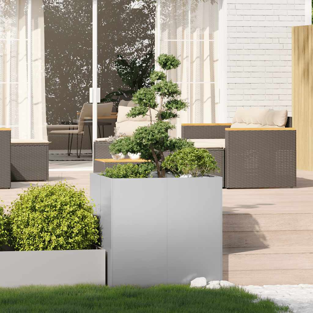 Planter 80x80x80 cm aço galvanizado