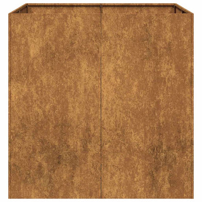 Floreira enferrujada 80x80x80 cm aço resistente