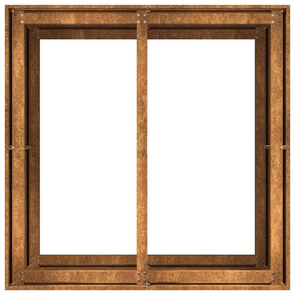 Floreira enferrujada 80x80x80 cm aço resistente