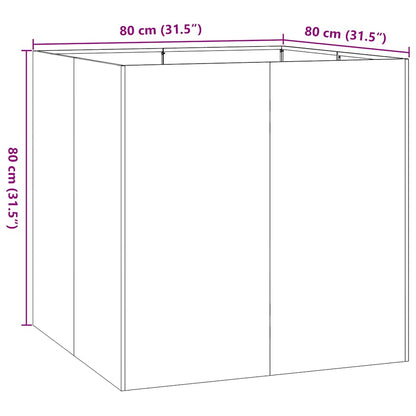 Floreira enferrujada 80x80x80 cm aço resistente