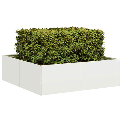 Vaso/floreira 100x100x30 cm aço branco