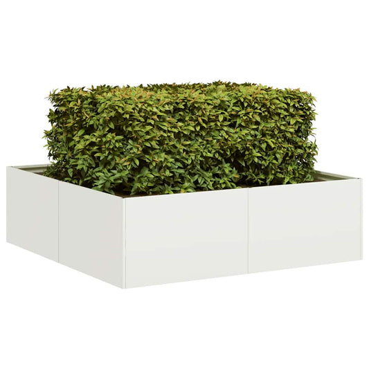 Vaso/floreira 100x100x30 cm aço branco