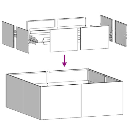 Vaso/floreira 100x100x30 cm aço antracite